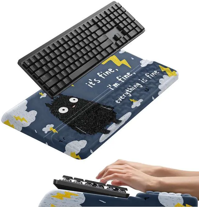 Main image of Ergonomic Keyboard Stand with Cute Monster Memory Foam Wrist Rest
