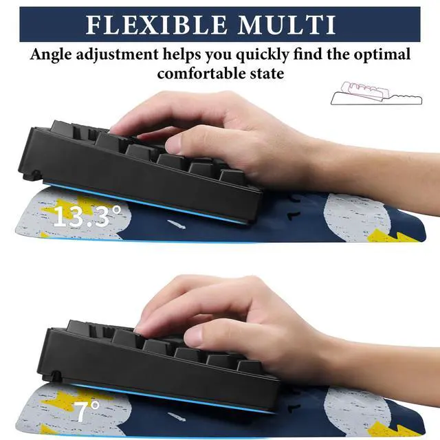 Alt view image 2 of 7 - Ergonomic Keyboard Stand with Cute Monster Memory Foam Wrist Rest