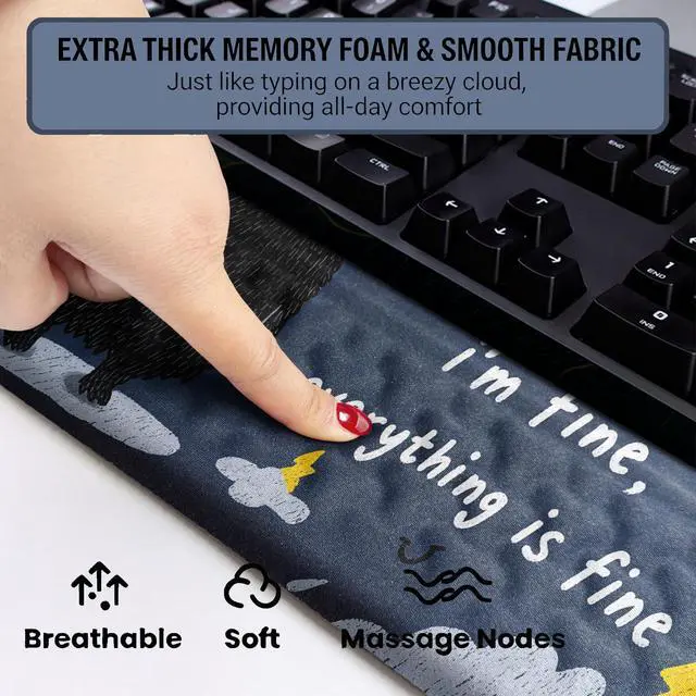 Alt view image 6 of 7 - Ergonomic Keyboard Stand with Cute Monster Memory Foam Wrist Rest