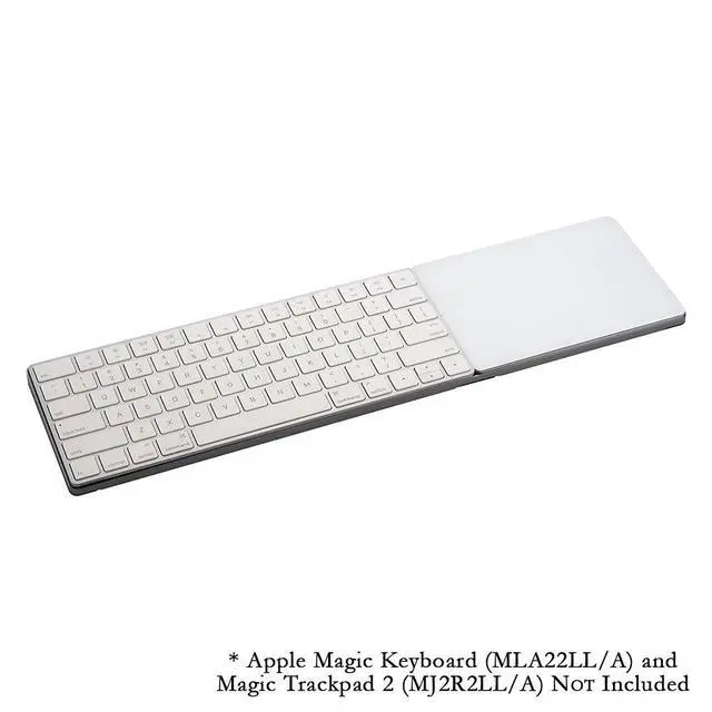 Alt view image 3 of 4 - CraftMaster Union Tray for Apple Magic Keyboard and Apple Magic Trackpad 2 - Metal Dock Stand Controls Your iMac or Laptop Remotely, Premium Home and Office Accessory - Space Gray