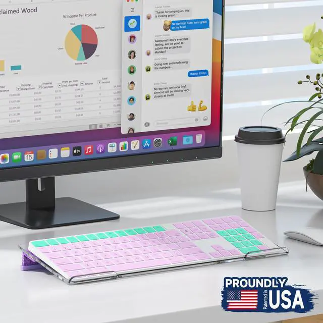Alt view image 2 of 7 - Ergonomic Computer Keyboard Stand - Adjustable Keyboard Riser Tilt Clear and Glitter Purple Acrylic Keyboard Tray Non-Slip Elevated Typing Key Board Holder Lift for Home Office Desk Accessories