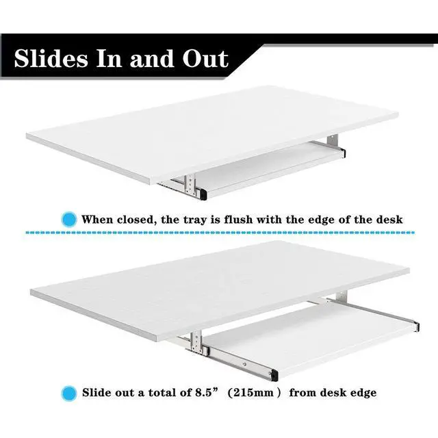 Alt view image 3 of 7 - Office Product 20/24/30 inch Keyboard Drawer Tray (24 inch,White)