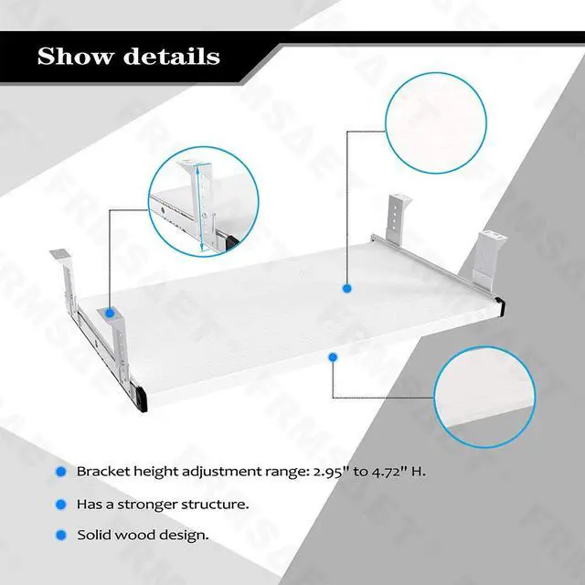 Alt view image 2 of 7 - Office Product 20/24/30 inch Keyboard Drawer Tray (24 inch,White)