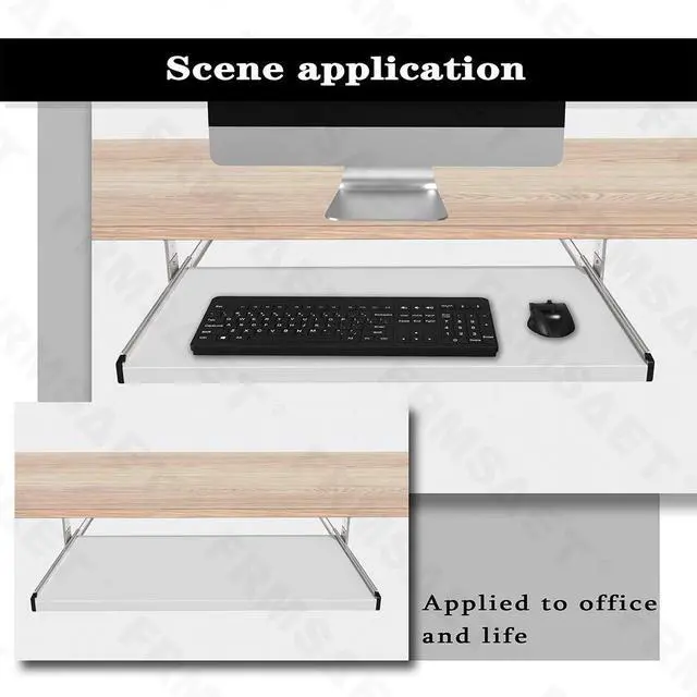 Alt view image 6 of 7 - Office Product 20/24/30 inch Keyboard Drawer Tray (24 inch,White)