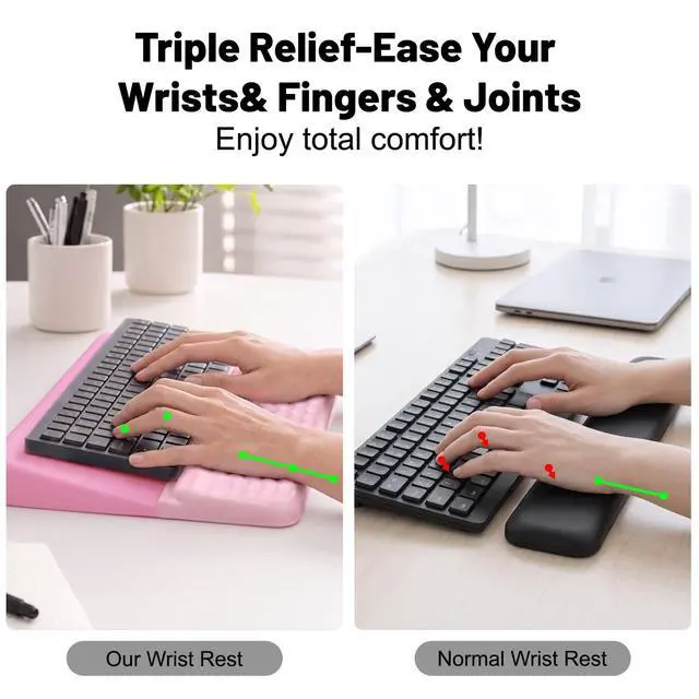 Alt view image 2 of 7 - Keyboard Stand with Wrist RestErgonomic Keyboard Riser Holder Lifter Tray