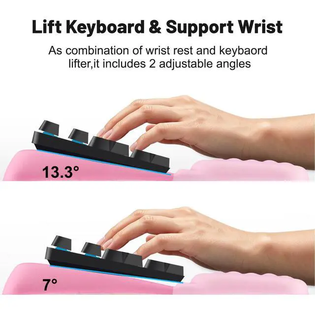 Alt view image 3 of 7 - Keyboard Stand with Wrist RestErgonomic Keyboard Riser Holder Lifter Tray