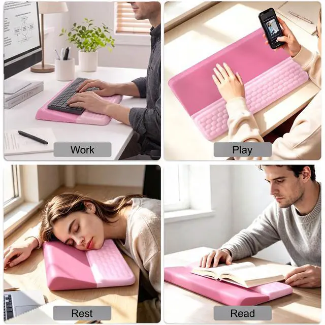 Alt view image 7 of 7 - Keyboard Stand with Wrist RestErgonomic Keyboard Riser Holder Lifter Tray