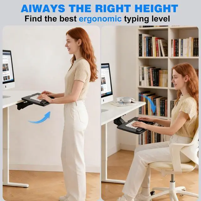 Alt view image 7 of 7 - Keyboard Tray Under Desk