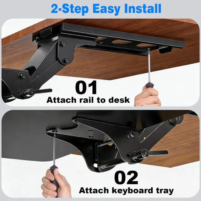 Alt view image 6 of 7 - Keyboard Tray Under Desk