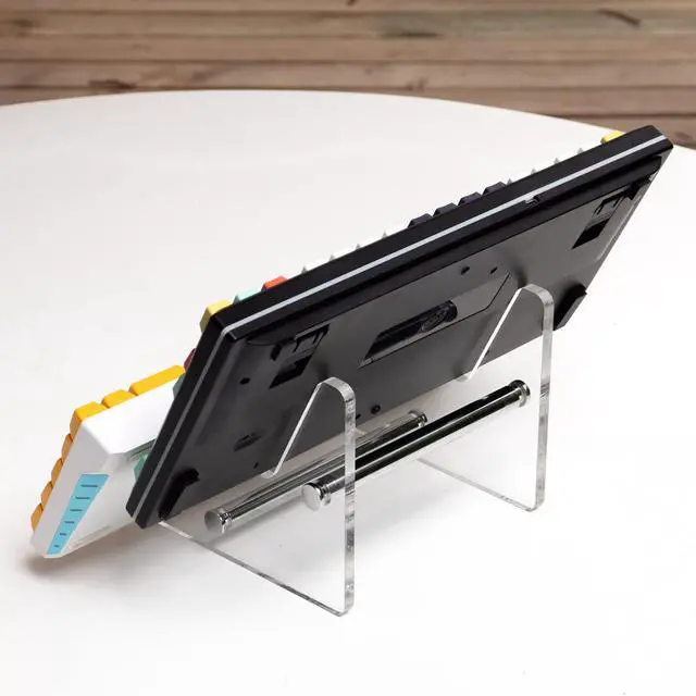 Alt view image 5 of 7 - 2-Tier Keyboard Display Stand Clear Acrylic Tablet Stand Mechanical Keyboard Holder Storage Stands for Tablet Picture Frames
