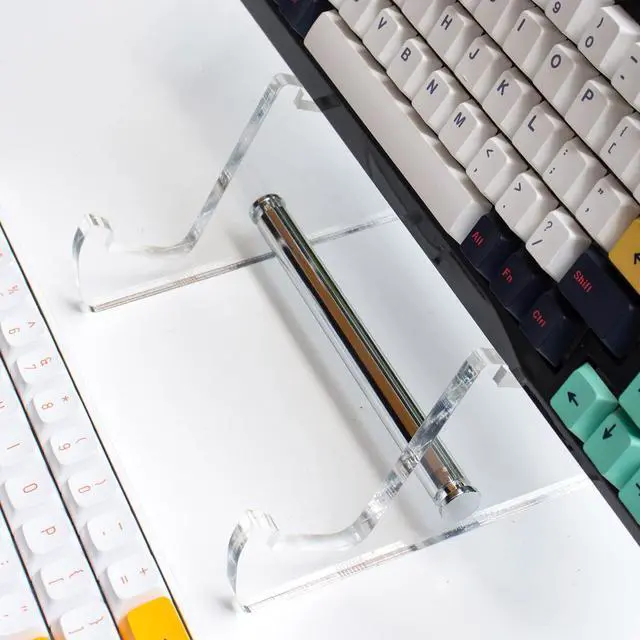 Alt view image 7 of 7 - 2-Tier Keyboard Display Stand Clear Acrylic Tablet Stand Mechanical Keyboard Holder Storage Stands for Tablet Picture Frames