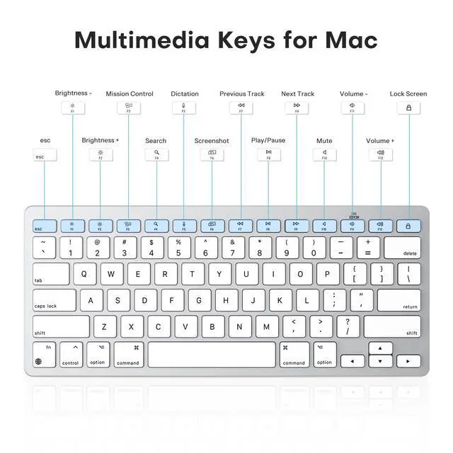 Alt view image 7 of 7 - Wireless Keyboard for Mac, Bluetooth Stable, No Numpad, Travel Size
