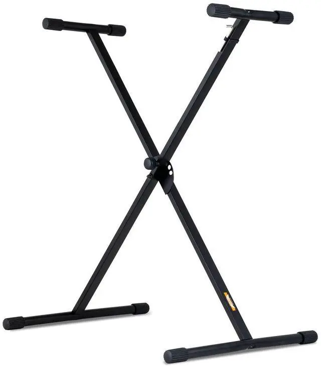 Main image of Single-X Style Classic Folding Keyboard & Digital Piano Stand, Adjustable Width & Height, Durable & Sturdy, Easy to Assemble for Travel/Storage, Sleek Black, Powered by Hamilton(SR524000)