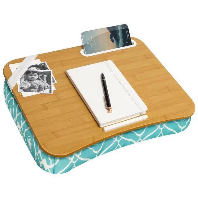 Main image of Designer Lap Desk Aqua Trellis, Fits 15.6 Laptops