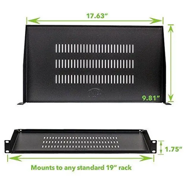 Alt view image 2 of 6 - Cantilever Server Shelf Vented Shelves Rack Mount 19 Inch 1U Black 10 Inches (250mm) deep
