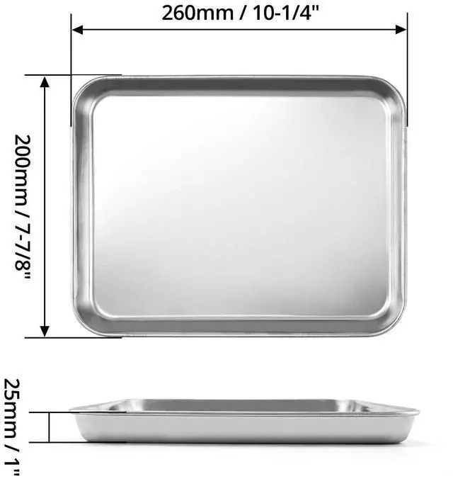 Alt view image 6 of 7 - stainless Steel Instrument Tray, Utility Tray Tool Organizer Trays for Lab Instruments, 10 1/4 x 7 7/8 x 1 5/16 inch, 1 Pack