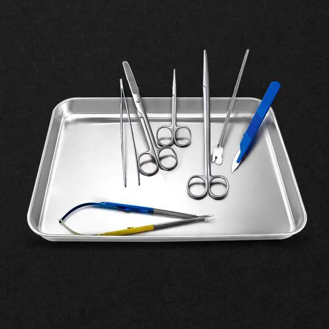 Alt view image 7 of 7 - stainless Steel Instrument Tray, Utility Tray Tool Organizer Trays for Lab Instruments, 10 1/4 x 7 7/8 x 1 5/16 inch, 1 Pack