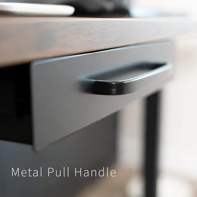 Alt view image 7 of 7 - inch Under Desk Mounted Sliding Pull-out Drawer for Office Desk, Pull Handle, Storage Organizer for Sit Stand Workstation, Black, DESK-DR1H-B