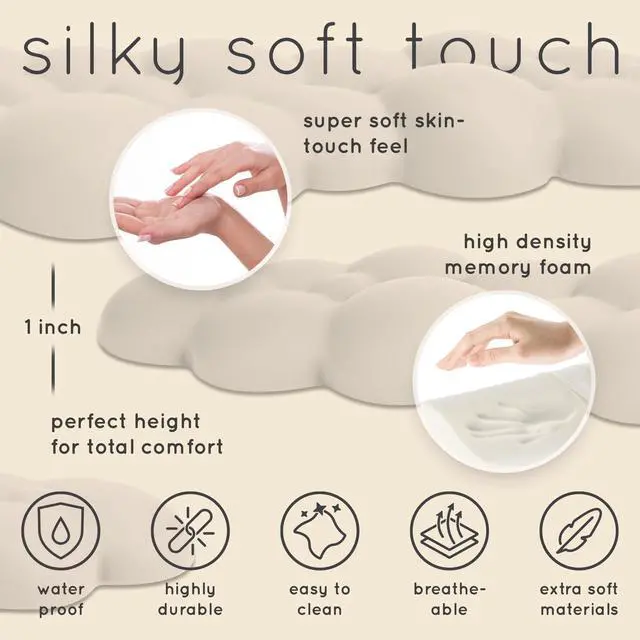 Alt view image 6 of 7 - Create-ables Qloud Cloud Wrist Rest for Computer Keyboard and Mouse, Ergonomic Memory Foam Wrist Pad with Non-Slip Base, Includes Cloud Mouse Pad Beige
