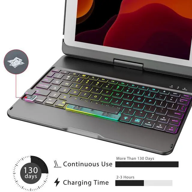 Alt view image 3 of 7 - iPad 6th Generation Case with Keyboard, Black