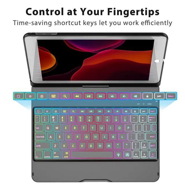 Alt view image 6 of 7 - iPad 6th Generation Case with Keyboard, Black