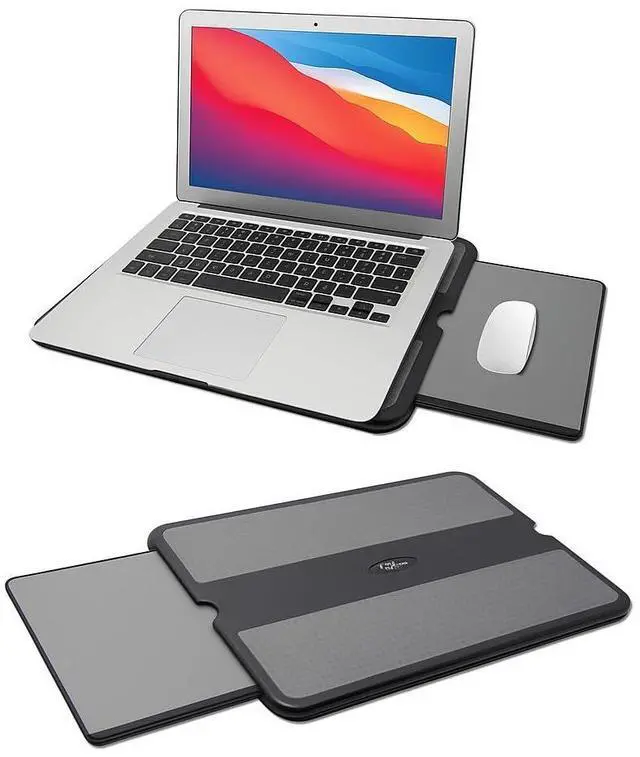Main image of Portable Laptop Lap Pad, Laptop Desk with Retractable Mouse Tray, Sturdy Stable Work Surface for Bed Sofa Couch or Travel