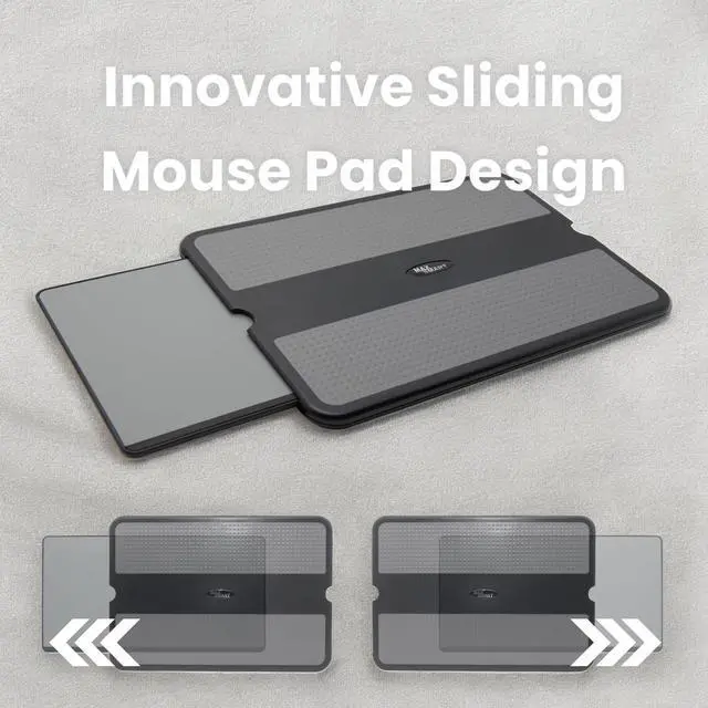 Alt view image 3 of 6 - Portable Laptop Lap Pad, Laptop Desk with Retractable Mouse Tray, Sturdy Stable Work Surface for Bed Sofa Couch or Travel