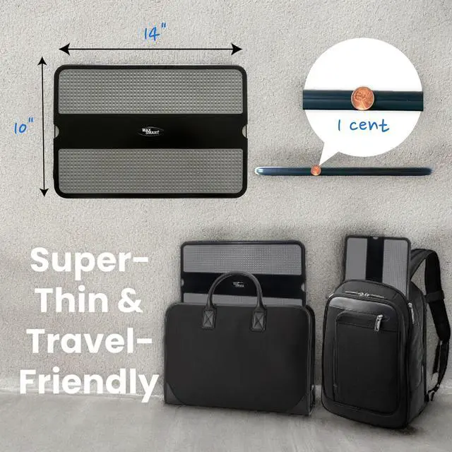 Alt view image 4 of 6 - Portable Laptop Lap Pad, Laptop Desk with Retractable Mouse Tray, Sturdy Stable Work Surface for Bed Sofa Couch or Travel