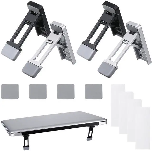 Main image of 4 Pcs Portable Laptop Stand for Desk Foldable Keyboard Riser Stand Ergonomic Computer Keyboard Lift with Anti-Slip Pads Adjustable Tilt Self-Adhesive Keyboards Riser Feet for Laptop Most Keyboards