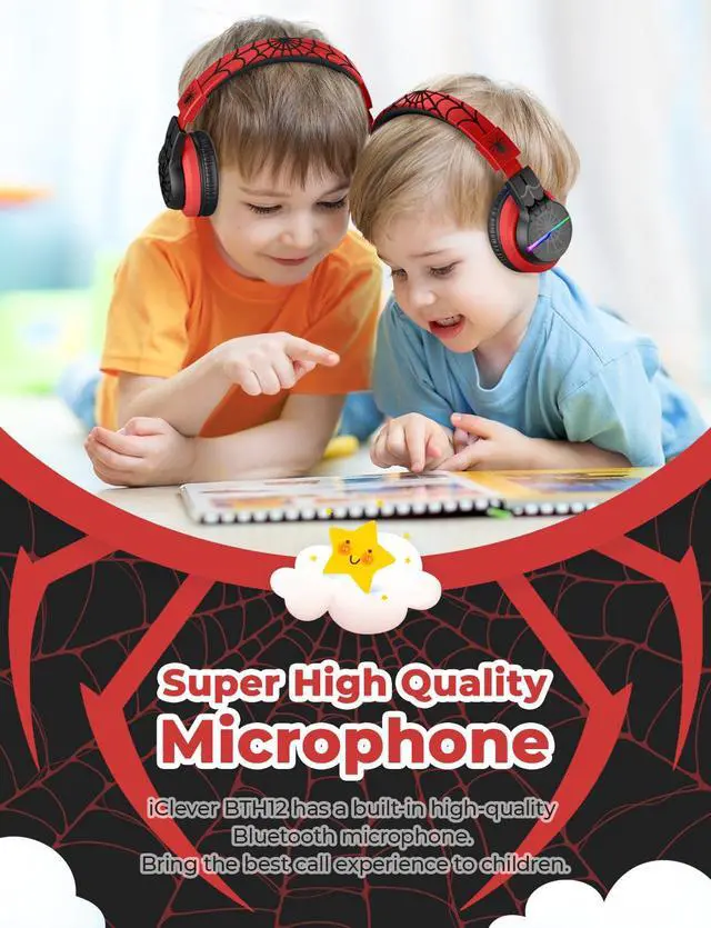 Alt view image 7 of 7 - Kids Bluetooth Headphones 85H Playtime with LED Lights Travel