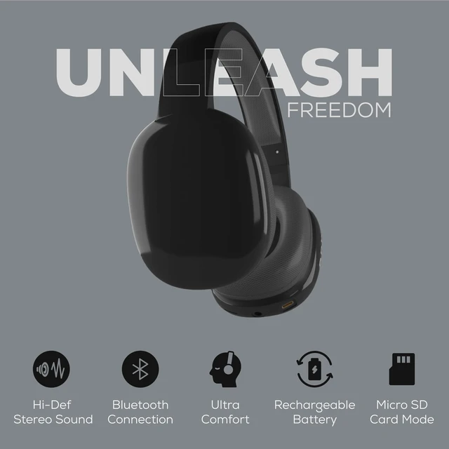 Alt view image 2 of 7 - Wireless Over Ear Bluetooth Headphones with Microphone - Wireless Headset -Noise Reduction - Bluetooth, Wired,Built in Micro SD for Travel, Home, Work TV,PC,Gaming,Cellphone (Black)