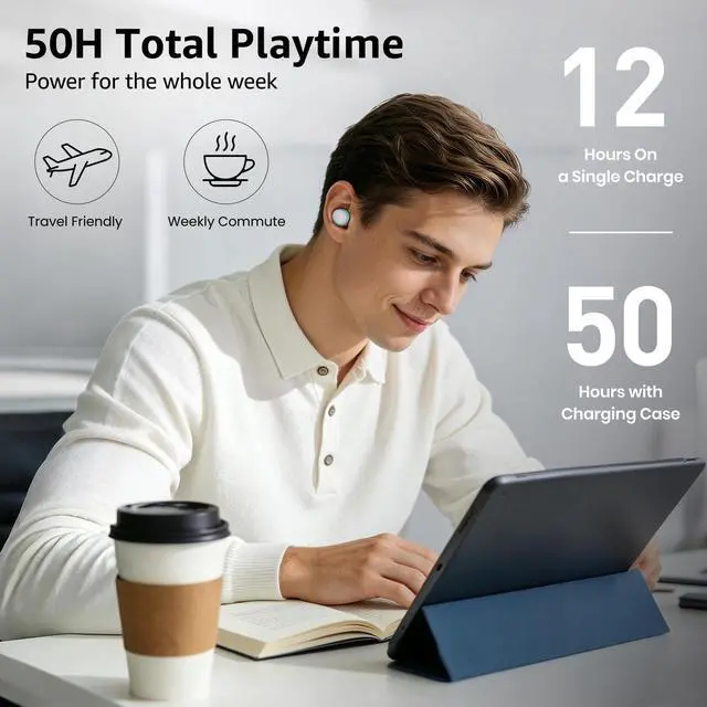 Alt view image 3 of 7 - Wireless Earbuds Bluetooth 5.3 Stereo Sound in Ear Headphones