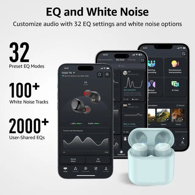 Alt view image 6 of 7 - Wireless Earbuds Bluetooth 5.3 Stereo Sound in Ear Headphones