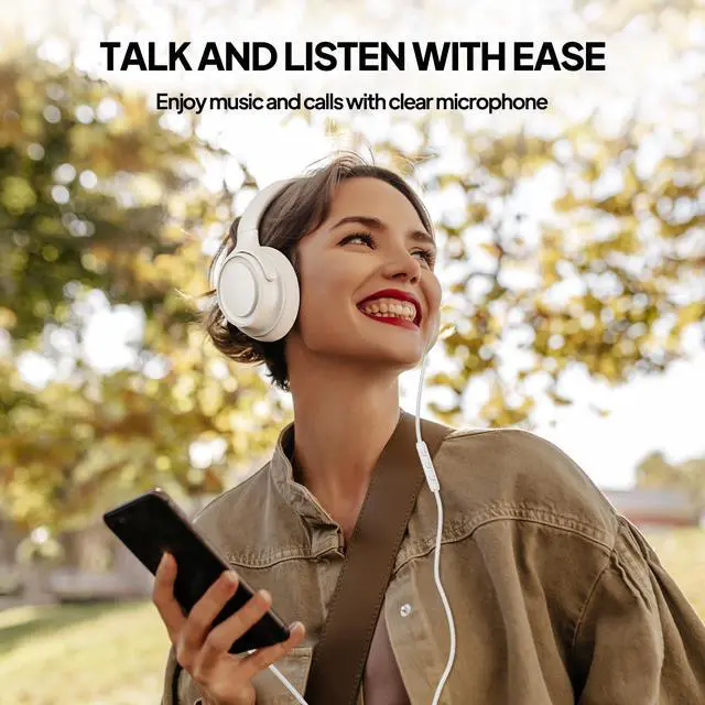 Alt view image 4 of 7 - Wired Over-Ear Headphones with USB C Connector, Hi-Fi Stereo Sound, Noise-Isolating Ear Cups, Comfortable Fit for USB C Devices (White, No Bag)