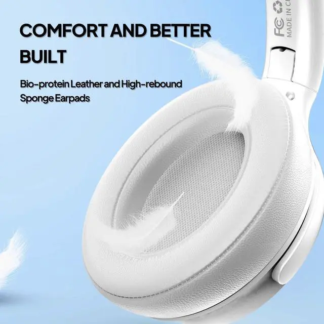 Alt view image 5 of 7 - Wired Over-Ear Headphones with USB C Connector, Hi-Fi Stereo Sound, Noise-Isolating Ear Cups, Comfortable Fit for USB C Devices (White, No Bag)