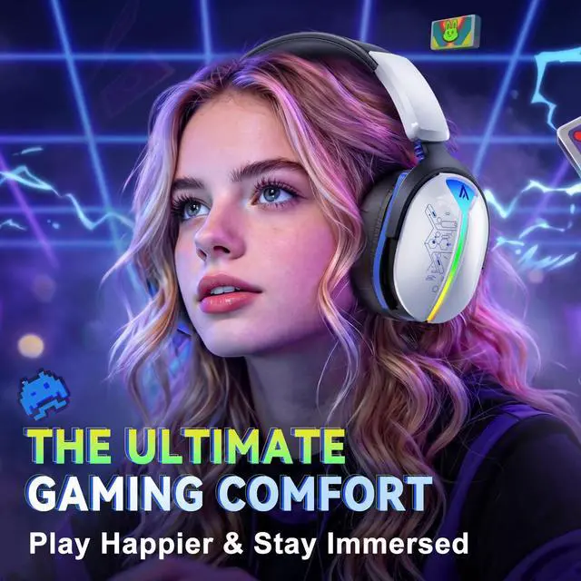 Alt view image 7 of 7 - 3-in-1 Wireless Gaming Headset, Mirror Gloss, 50mm Drivers, 7.1 Surround