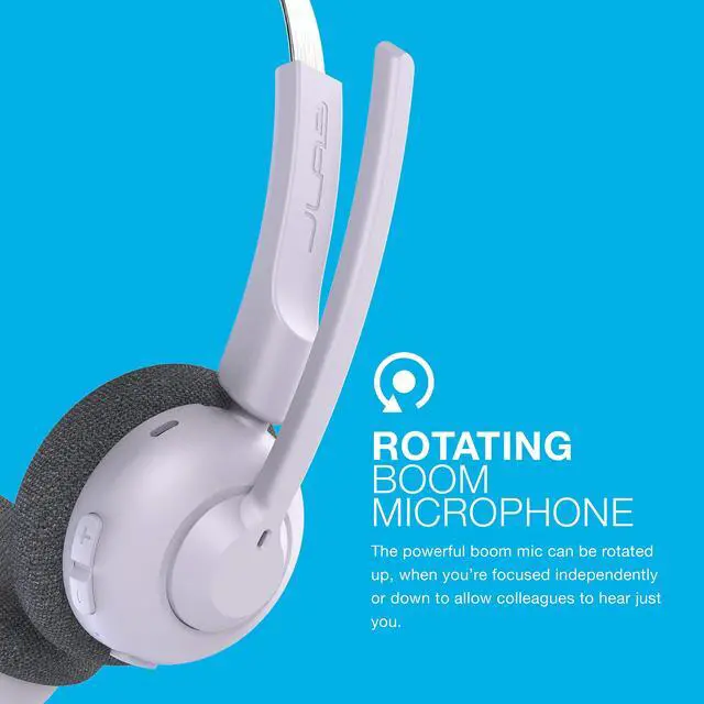 Alt view image 6 of 6 - Go Work Pop, On-Ear Wireless Headset, Bluetooth Multipoint, Noise Canceling Boom Mic, Lilac