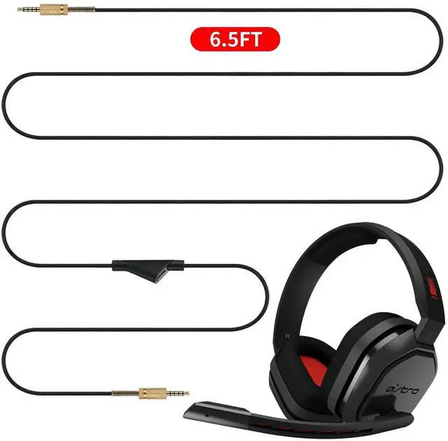 Alt view image 3 of 4 - Replacement Cable Cord for Astro A40/A40TR/A10 Gaming Headsets, Aux Wire with Volume Mute Function 2.0 M 6.5 Feet Compatible with Xbox-one PC Ps4 etc (Mute)