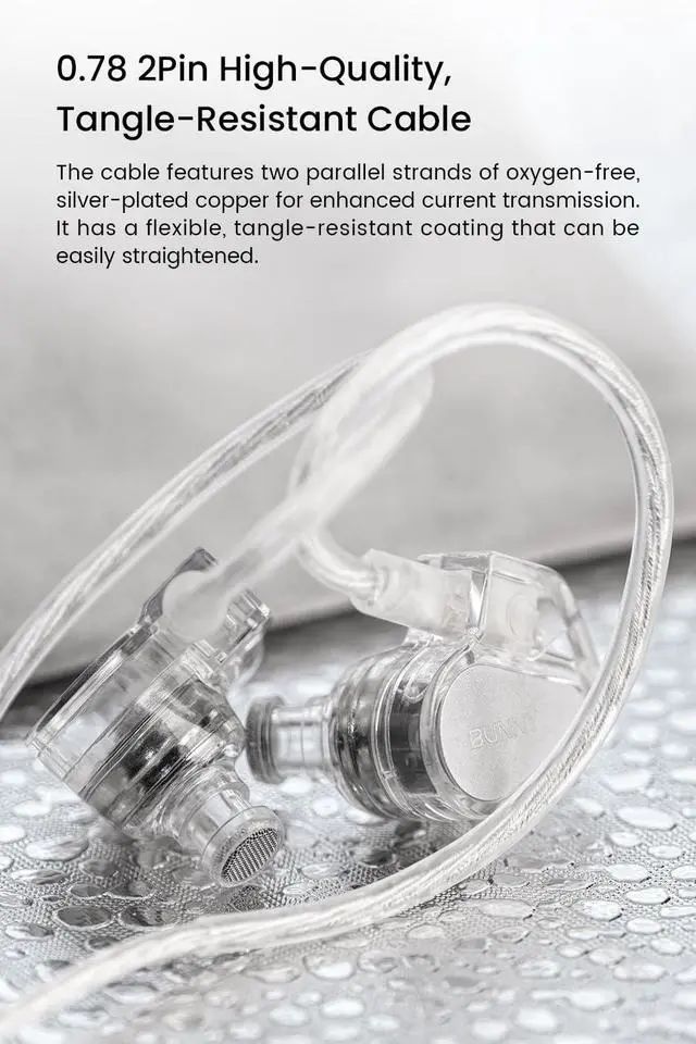 Alt view image 7 of 7 - Bunny Wired Gaming Earphones, HiFi IEM Earbuds with Mic-3.5mm