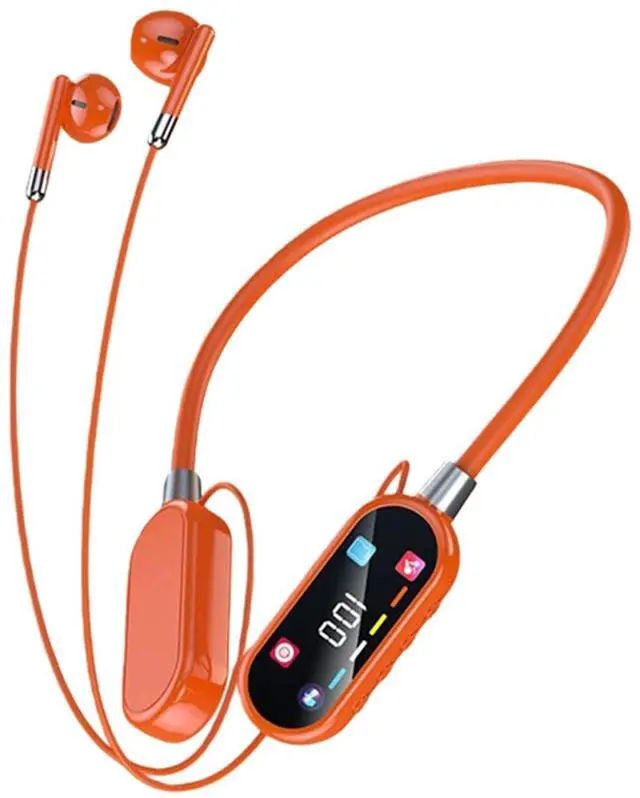 Main image of Wireless Neckband Earphones with LED BT5.4 20H Play time Water Resistant Noise Cancelling for Sports and Gaming (Orange)