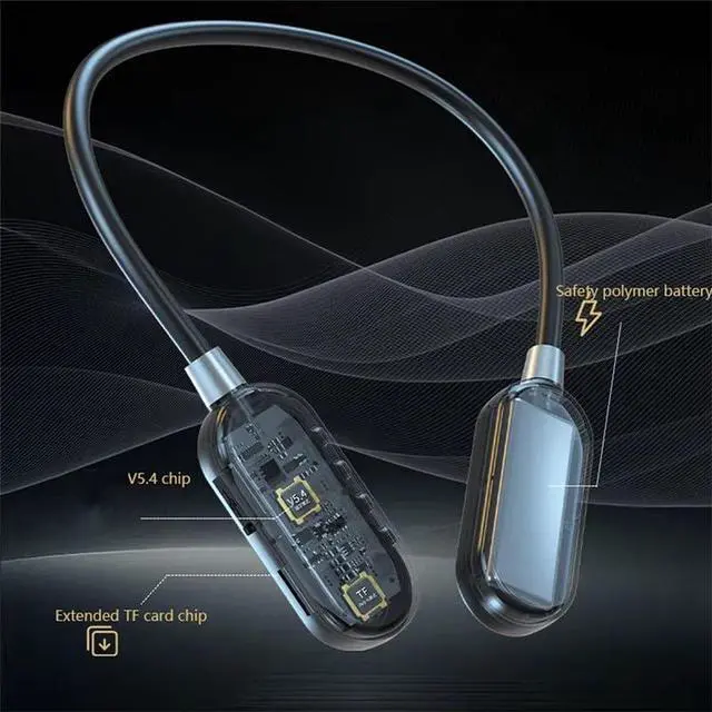 Alt view image 4 of 4 - Wireless Neckband Earphones with LED BT5.4 20H Play time Water Resistant Noise Cancelling for Sports and Gaming (Orange)