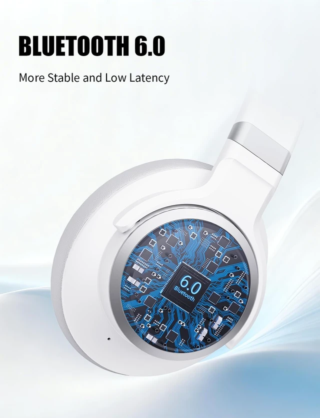Alt view image 7 of 7 - Hybrid Active Noise Cancelling Headphones Over Ear Bluetooth Wireless ANC 70H Playtime, Transparency Mode, Microphone, Deep Bass, HiFi Stereo Sound for Home, Travel, Office