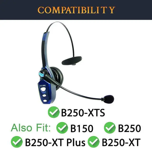Alt view image 2 of 7 - Earpads Replacement for BlueParrott B250-XT Plus, B250XT, B250-XTS, B250, B150 Bluetooth Headset, Ear Pads Cushions with Softer High-Density Foam - B250 PL Black