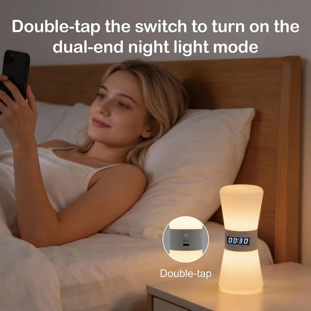 Alt view image 6 of 7 - Rechargeable Digital Hourglass, LED Visual Timers, 1-99 Mins | Adjustable Countdown Timer with Warm White Flowing Light, Portable Electronic Hourglass for Teens, Adults, School, Home