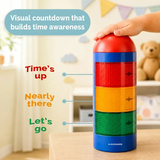 Alt view image 3 of 7 - Visual Timer for Kids, Stoplight Timer for Classroom Toddlers | Color Alerts, Memory Function, Build Time Awareness ,5 Volume Levels, Mute, Pause, ADHD, Autistim