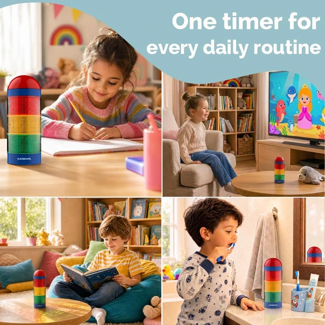 Alt view image 6 of 7 - Visual Timer for Kids, Stoplight Timer for Classroom Toddlers | Color Alerts, Memory Function, Build Time Awareness ,5 Volume Levels, Mute, Pause, ADHD, Autistim
