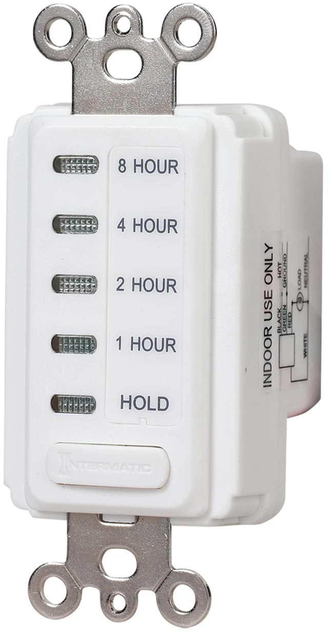 Alt view image 3 of 4 - EI220W-1 in-Wall Countdown Timer Switch, Whole House Fan, 1 HP | Countdown Auto-Off Control Sized for Whole-House Fans, Easy In-Wall Install with Clean White Styling