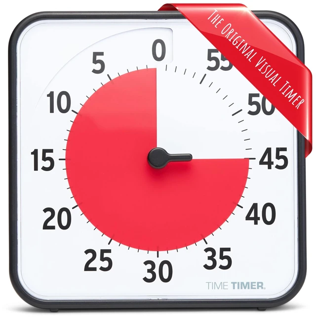 Main image of 8 inch Visual Timer - 60 Minute Kids Desk Countdown Clock with Dry Erase Activity Card, Also Magnetic - for Kids Classroom, Homeschooling Study Tool, Task Reminder, Home and Kitchen Timer