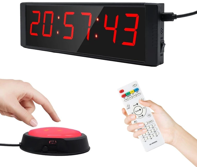 Main image of Large Stopwatch with Start/Stop Button, LED Digital Timer with Remote, Countdown Clock with Buzzer, Gym Clock for Home Gym, Interval Timer for Workout