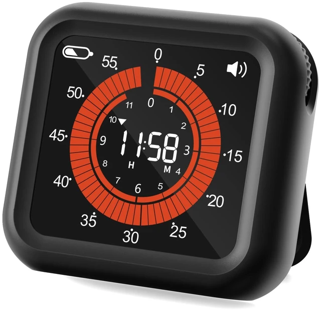 Main image of Digital Magnetic Visual Kitchen Timer, Up to 11H 59M Countdown & Count Up | USB-C Rechargeable, Large VA Display, Adjustable Volume and Brightness, Memory Recall Function for Kitchen, Classroom, Study